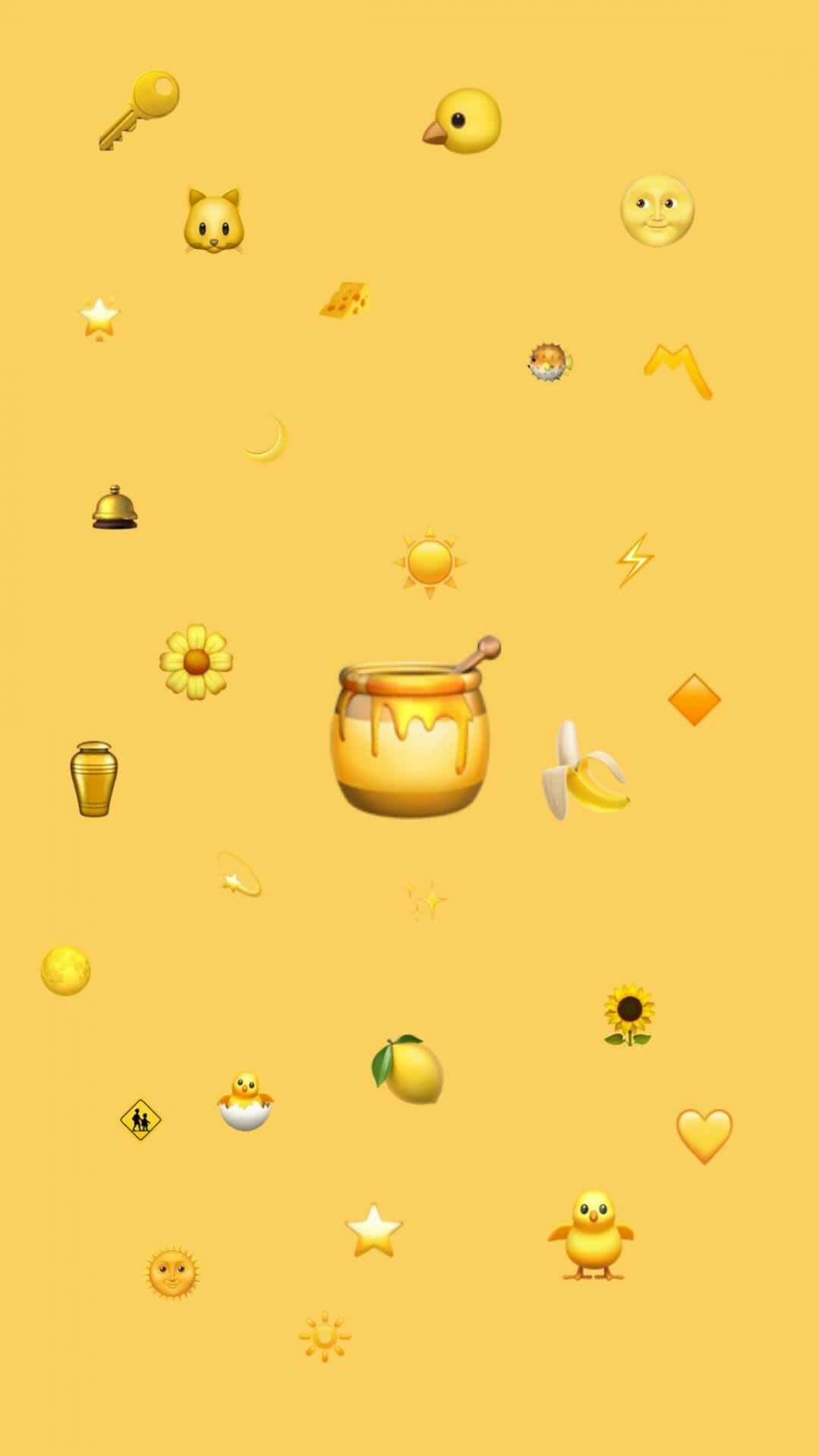 A Yellow Background With A Bunch Of Yellow Emojis Wallpaper