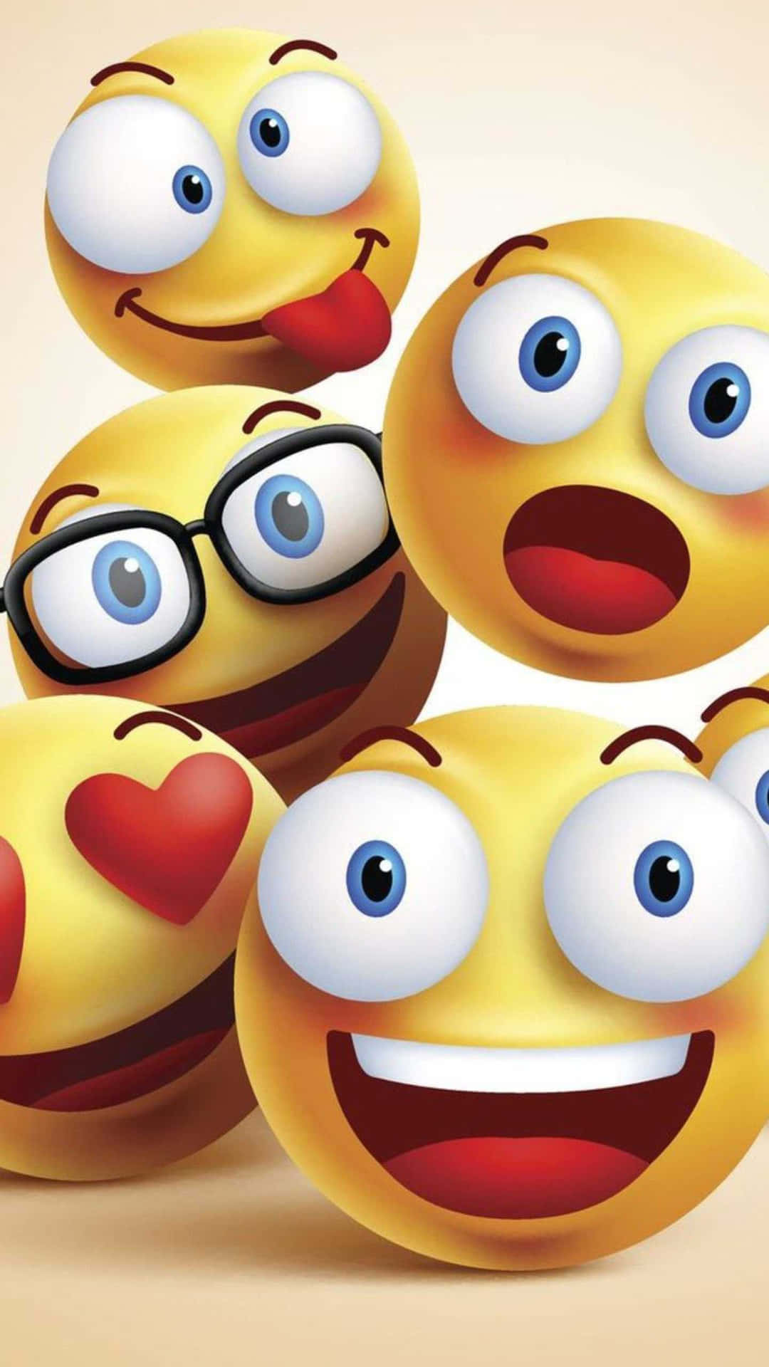 Awww! Udtryk Dit Kærlighed Med Dette Søde Emoji Tapet! Wallpaper
