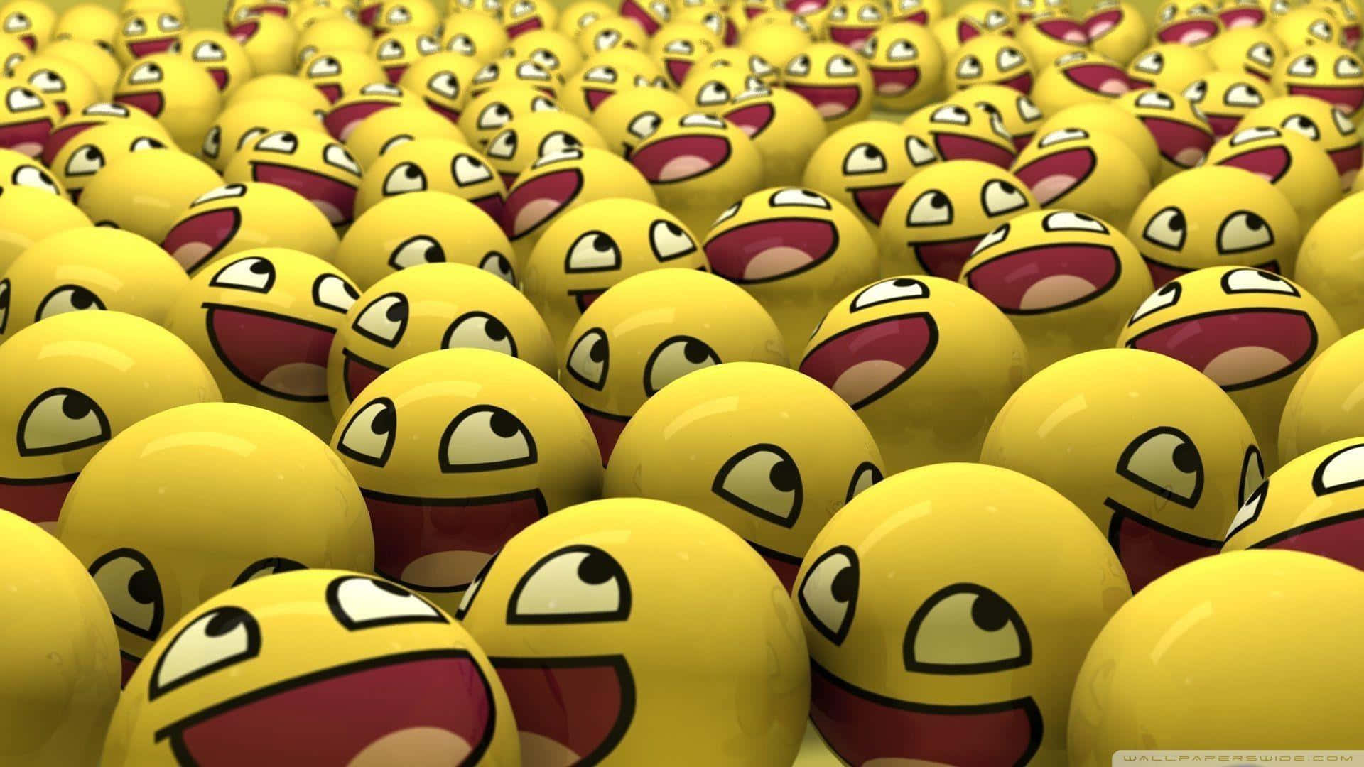 A Group Of Yellow Eggs With Faces And Eyes Wallpaper