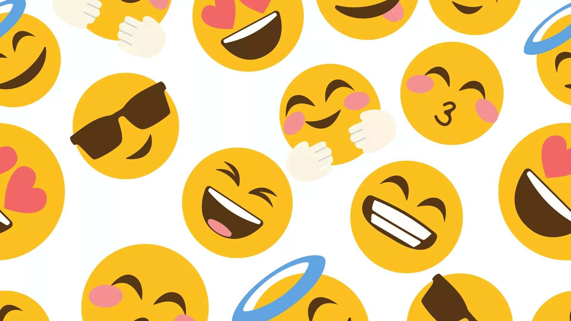 A Pattern Of Emojis With Different Expressions Wallpaper