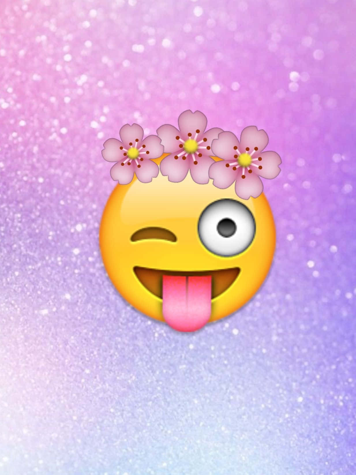Cute Emoji With Flower Crown Wallpaper