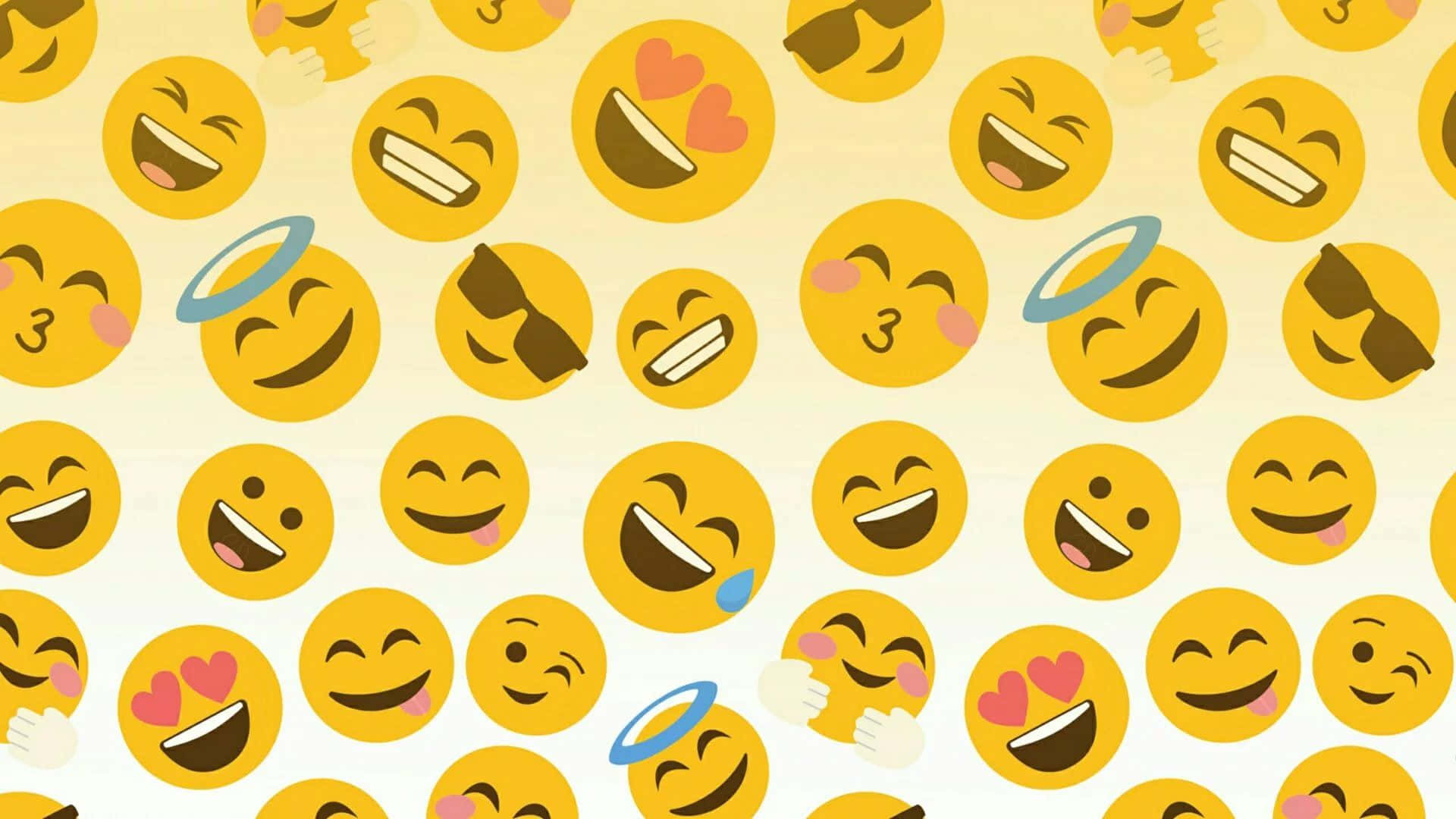 Yellow Aesthetic Cute Emoji Desktop Pattern Wallpaper