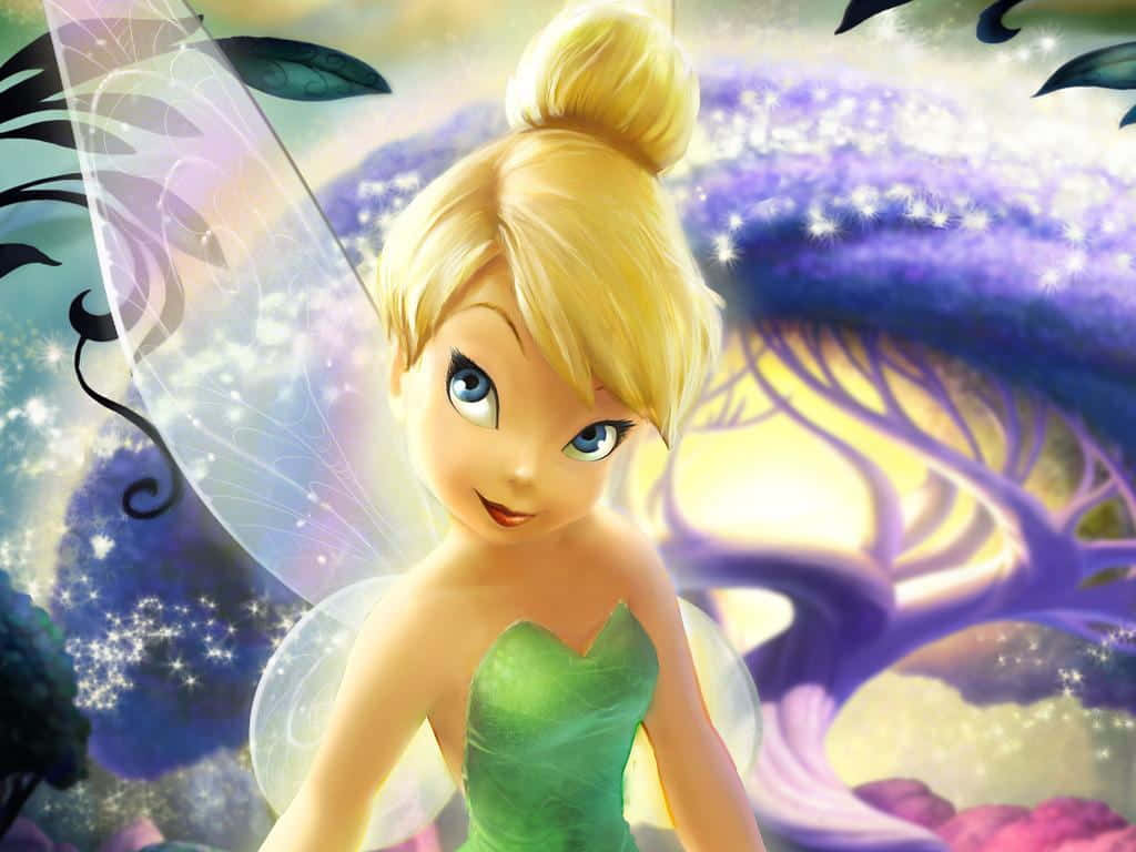 Enchanting Cute Fairy surrounded by magical butterflies Wallpaper