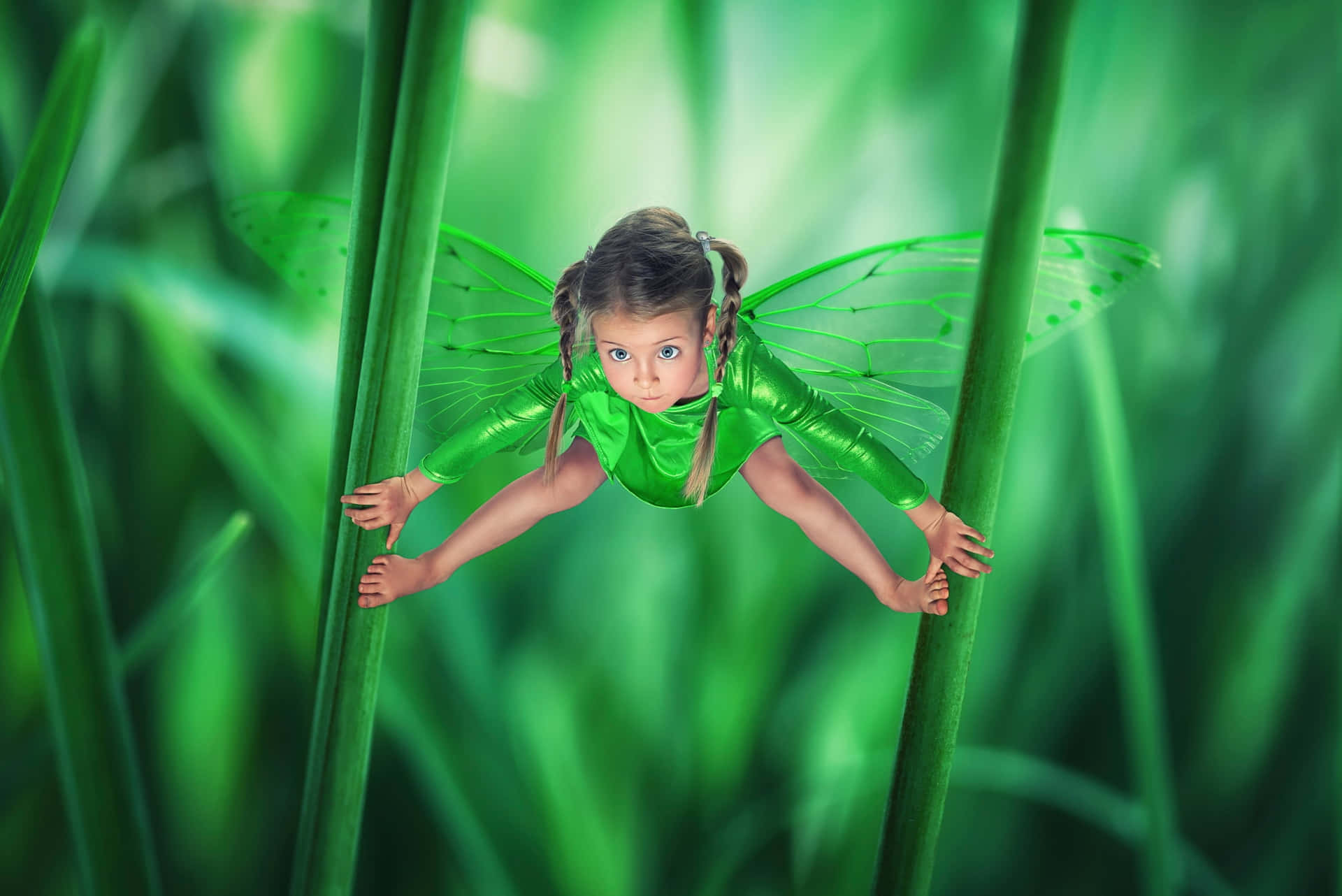 Enchanting Cute Fairy in a Magical Forest Wallpaper