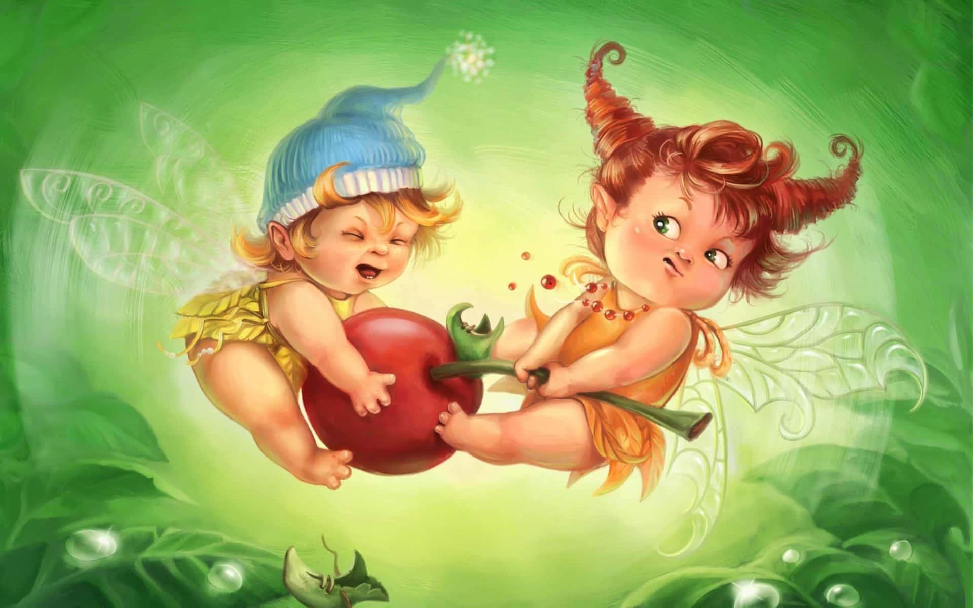 Charming Little Fairy in a Mystical Forest Wallpaper
