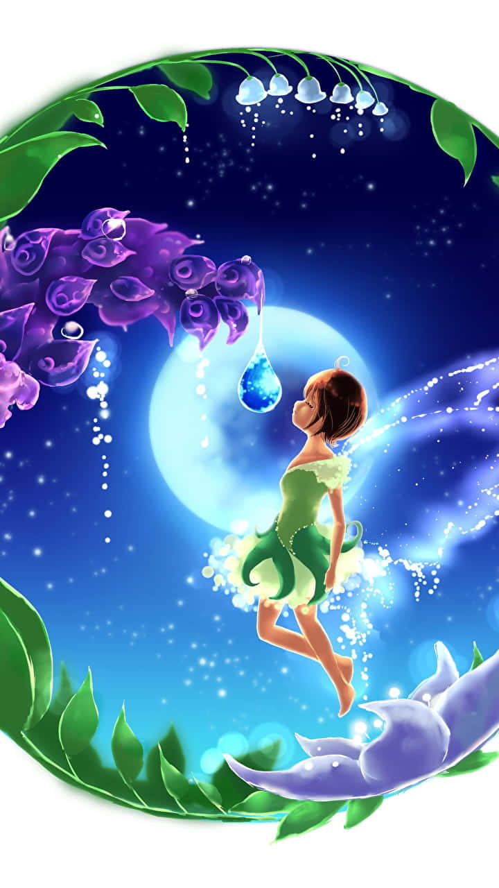 Enchanting Cute Fairy amidst a Magical Forest Wallpaper