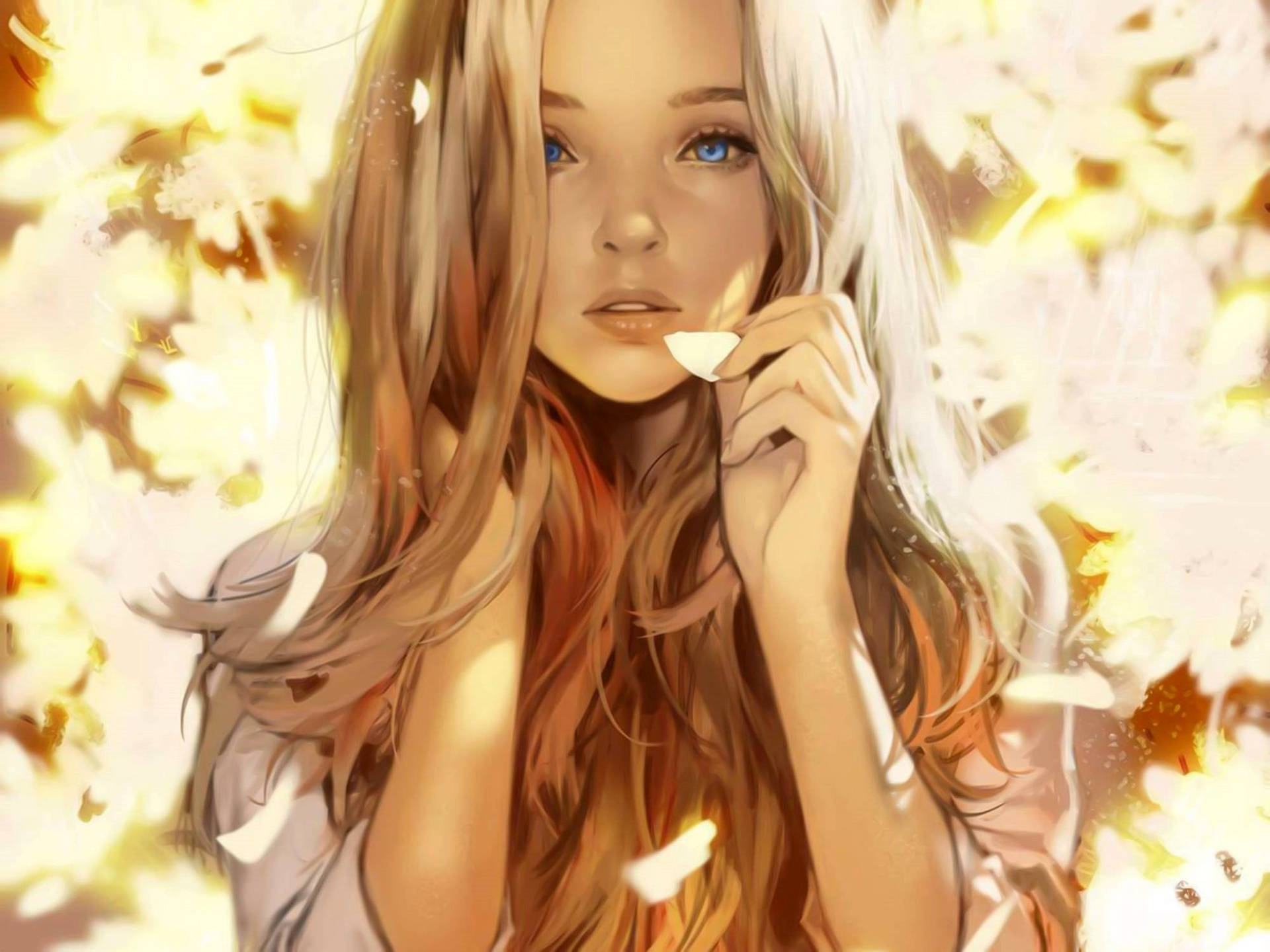 Cute Fall Anime Girl Wallpaper