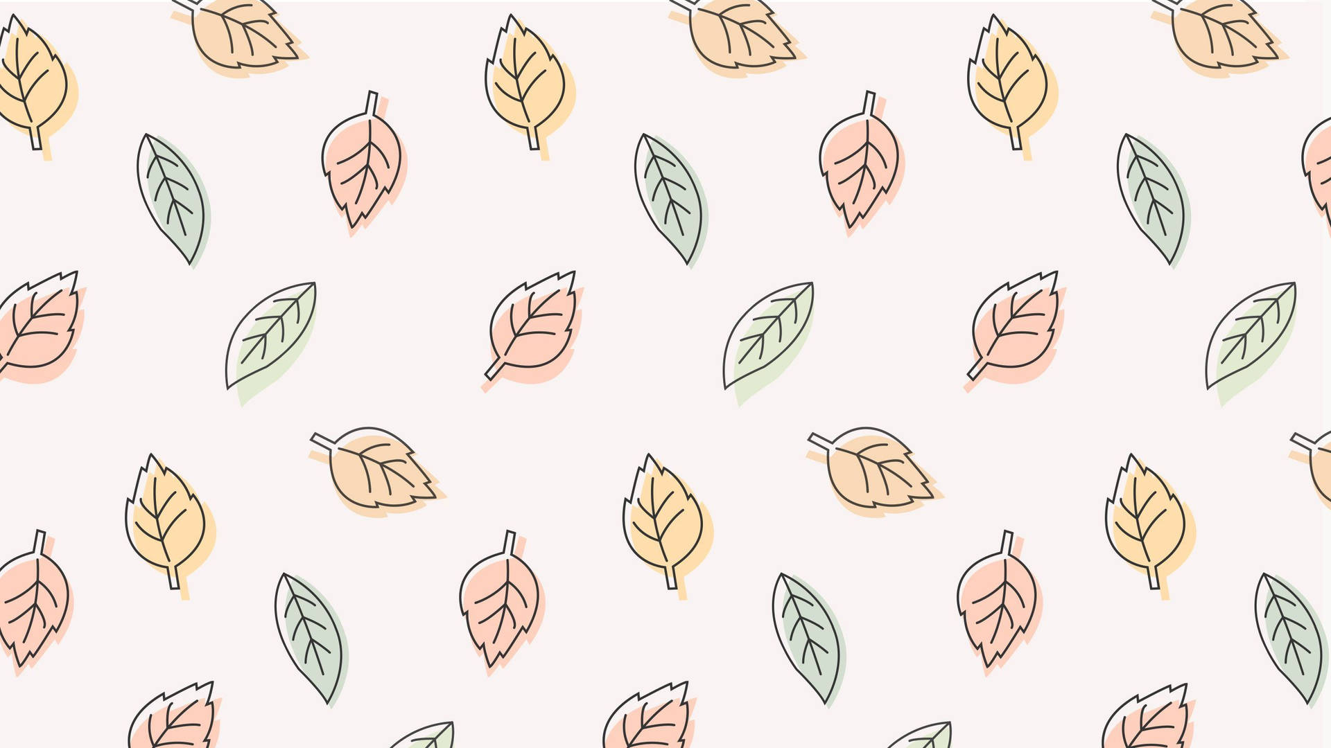 Unleashing the Beauty of Autumn - Cute Fall Pastel Leaves Wallpaper