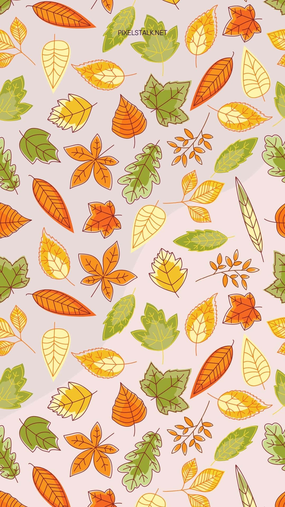 Various Leaves Cute Fall Pattern Digital Artwork Wallpaper