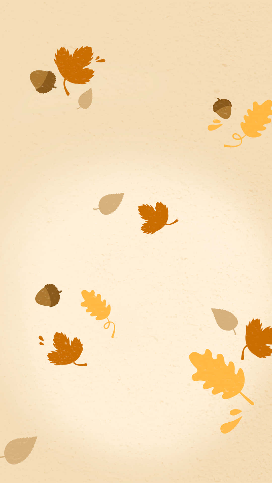 Cute Fall Pattern Maple Leaves With Nuts Wallpaper