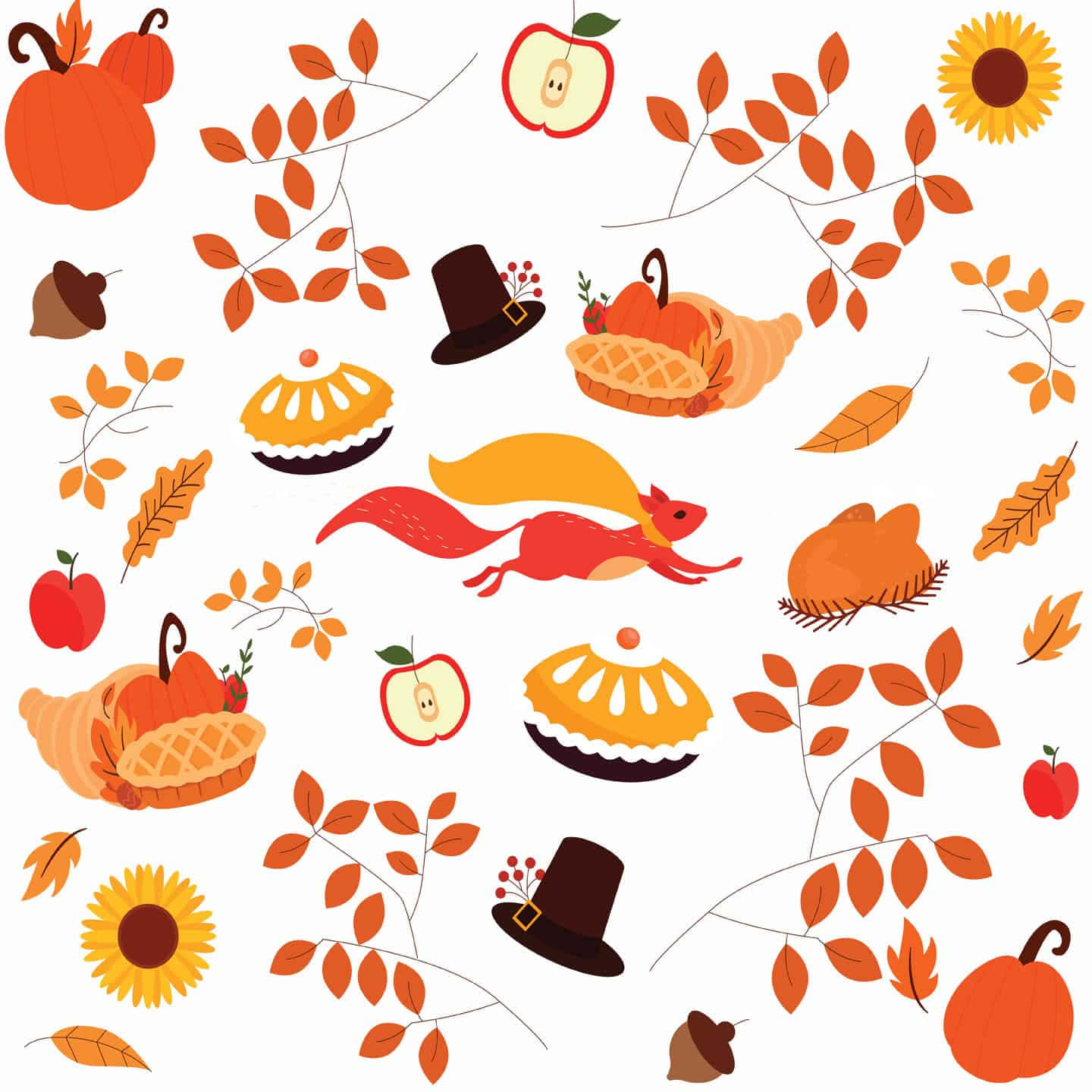 Cute Fall Pattern Vector Artwork Wallpaper