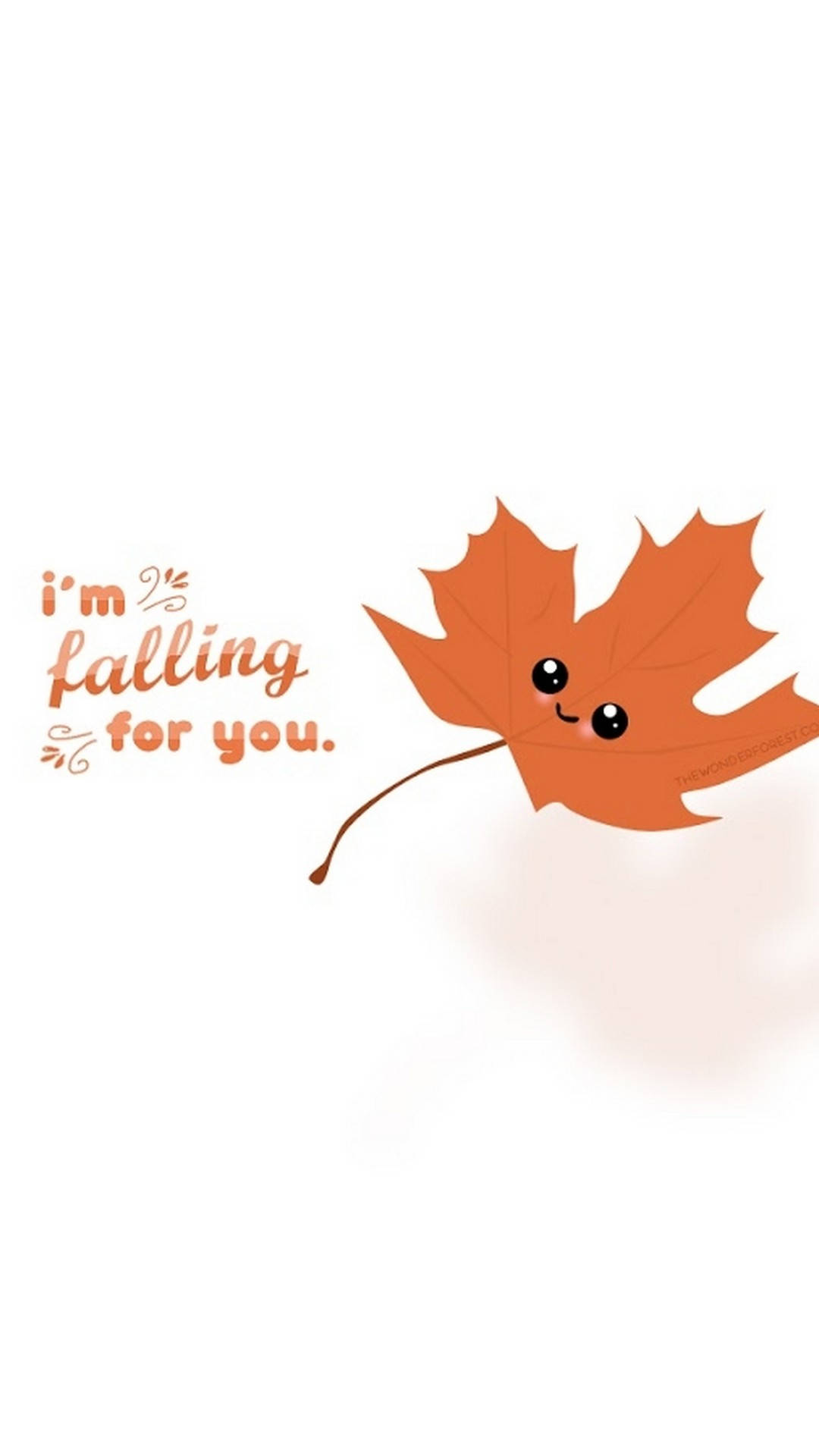 Cute Fall Phone Leaf Smiling Wallpaper
