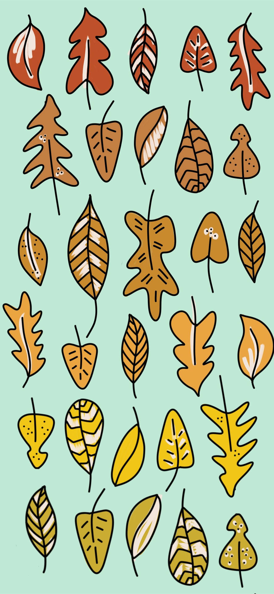 Autumn Leaves Vector Illustration Wallpaper
