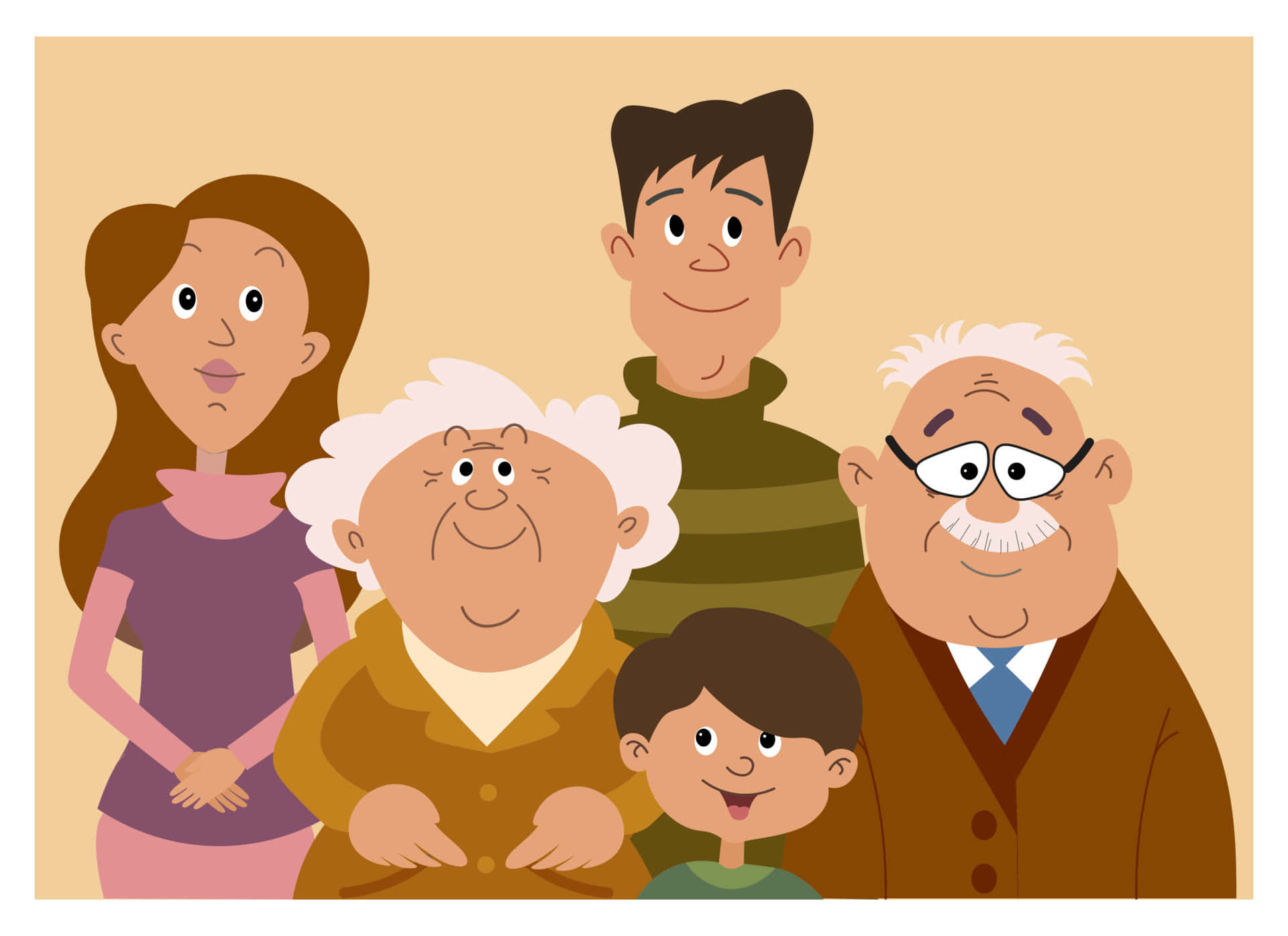 Cute Cartoon Family Picture