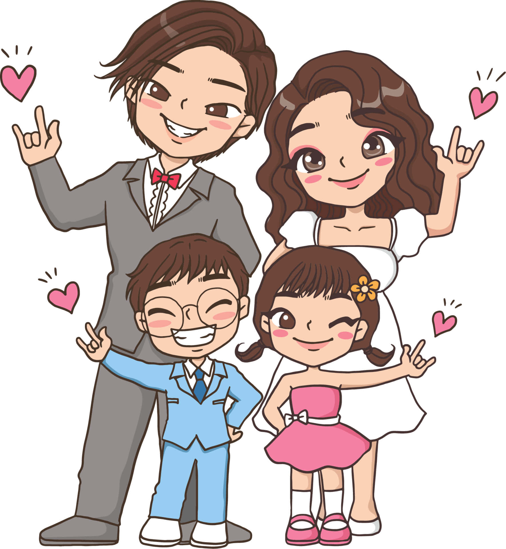 Cute Animated Family Picture