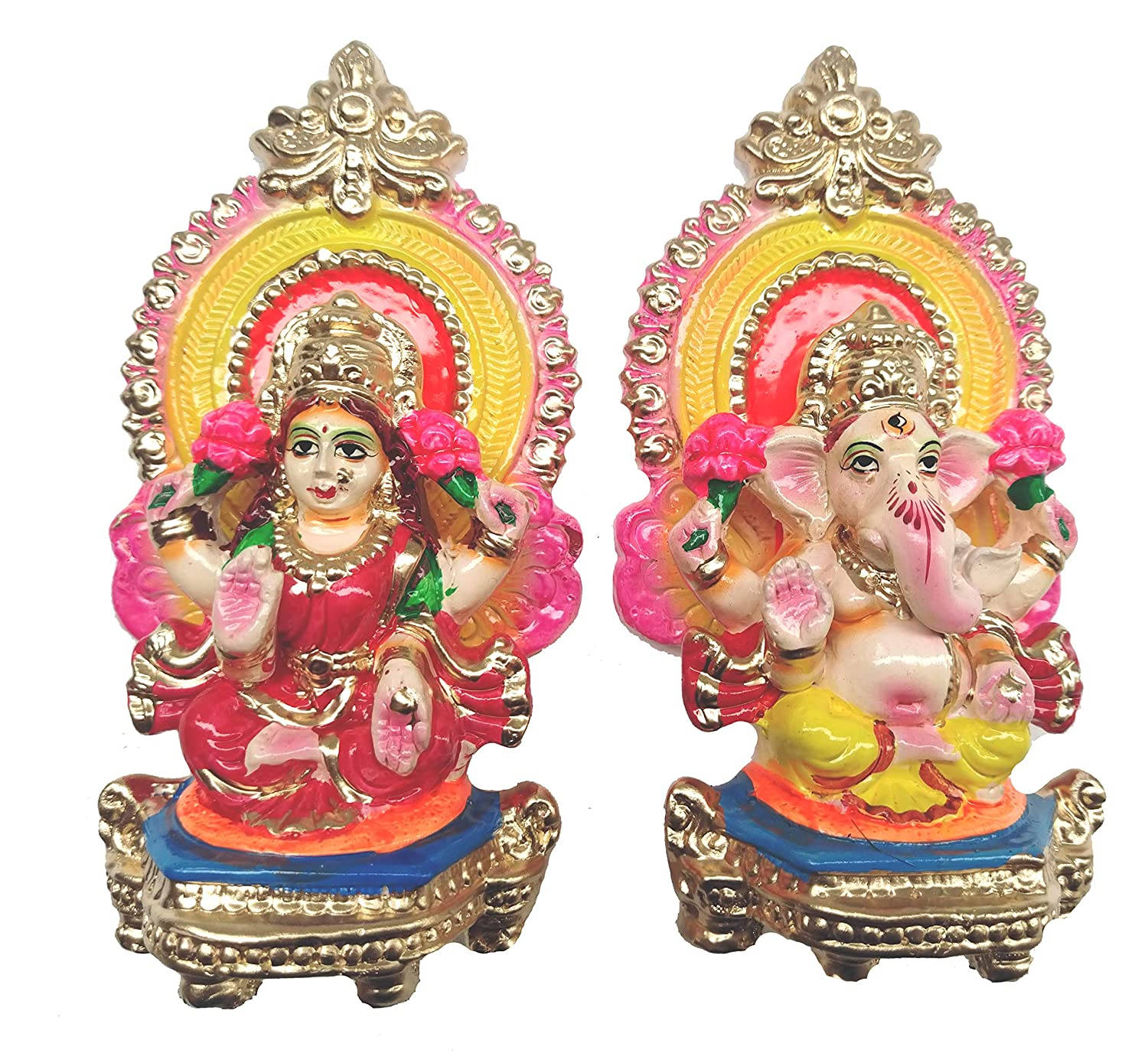 Niedlichefiguren Von Ganesh Und Lakshmi Wallpaper