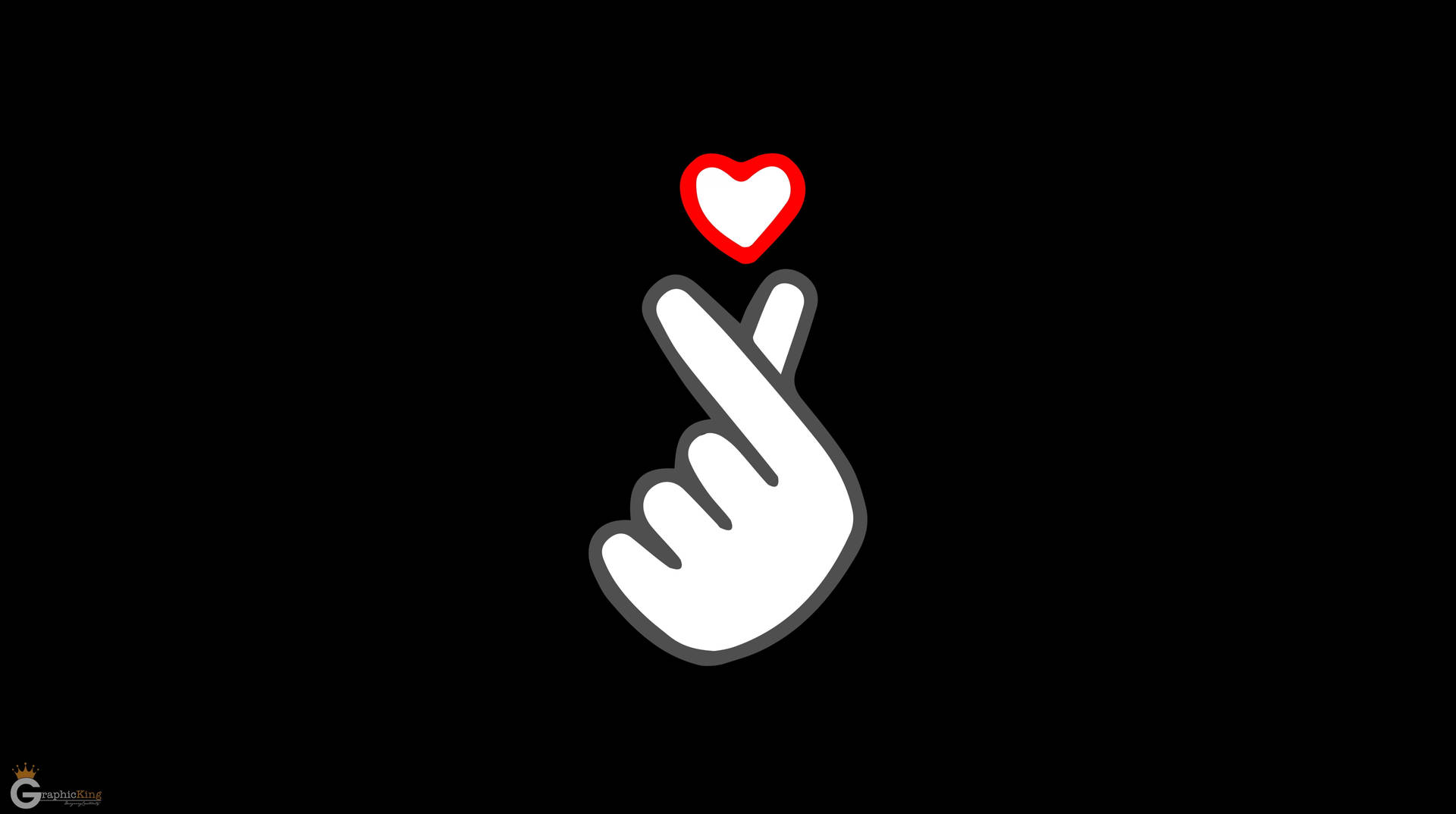 Cute Finger Heart Emoji Wallpaper