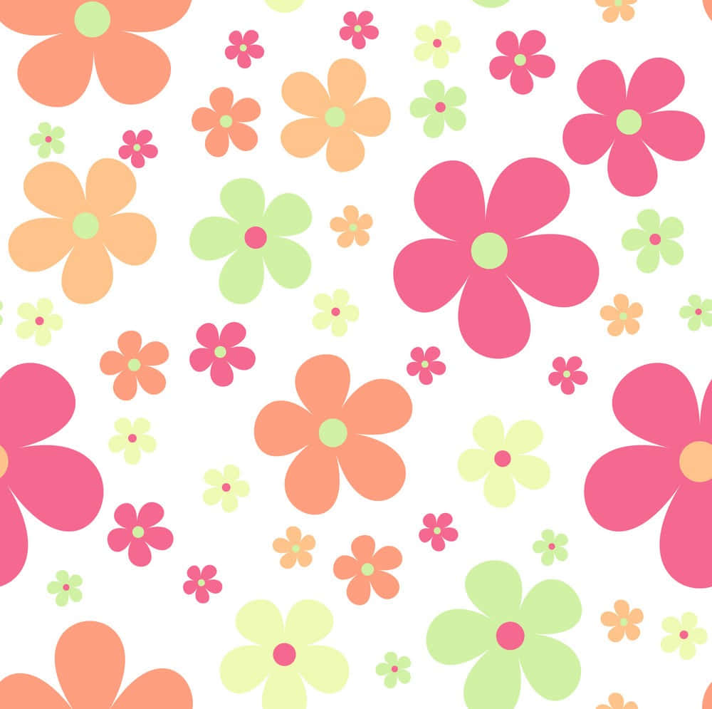 Beautifully patterned bright yellow and pink flowers