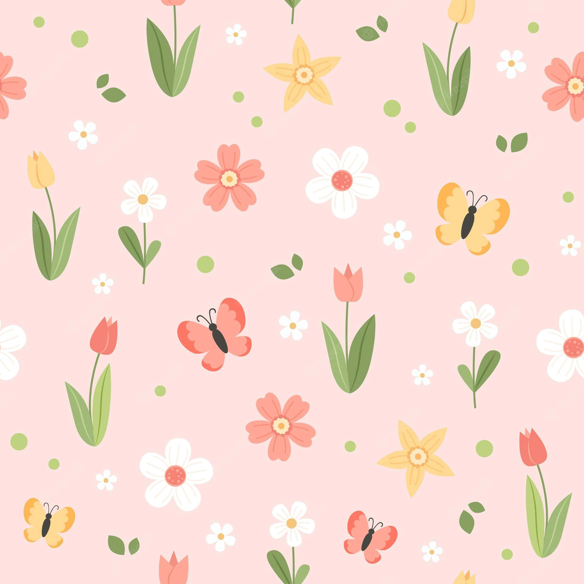 Captivating Blossoms: A Soothing Cute Flower Background