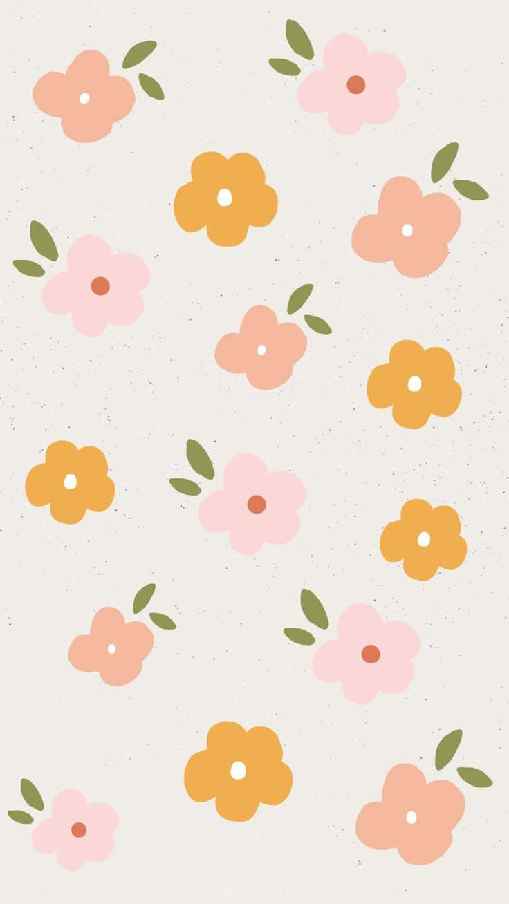 Adorable Blooming Flowers on a Pastel Background