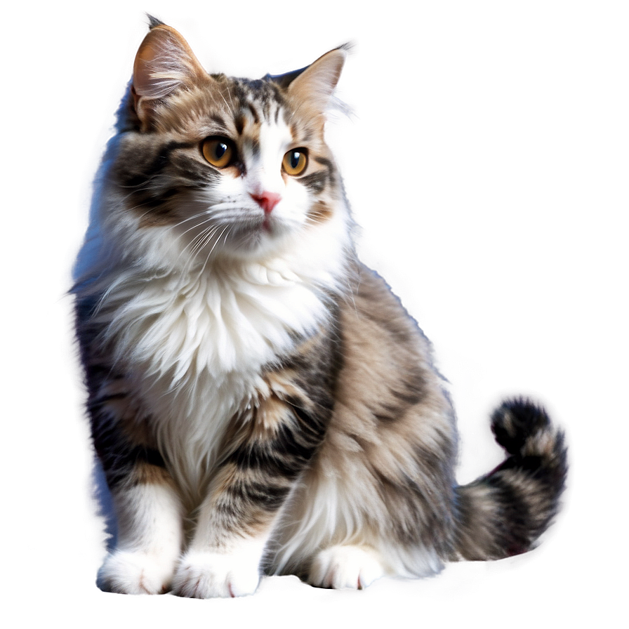 Cute Fluffy Cat Png Mkx24 PNG