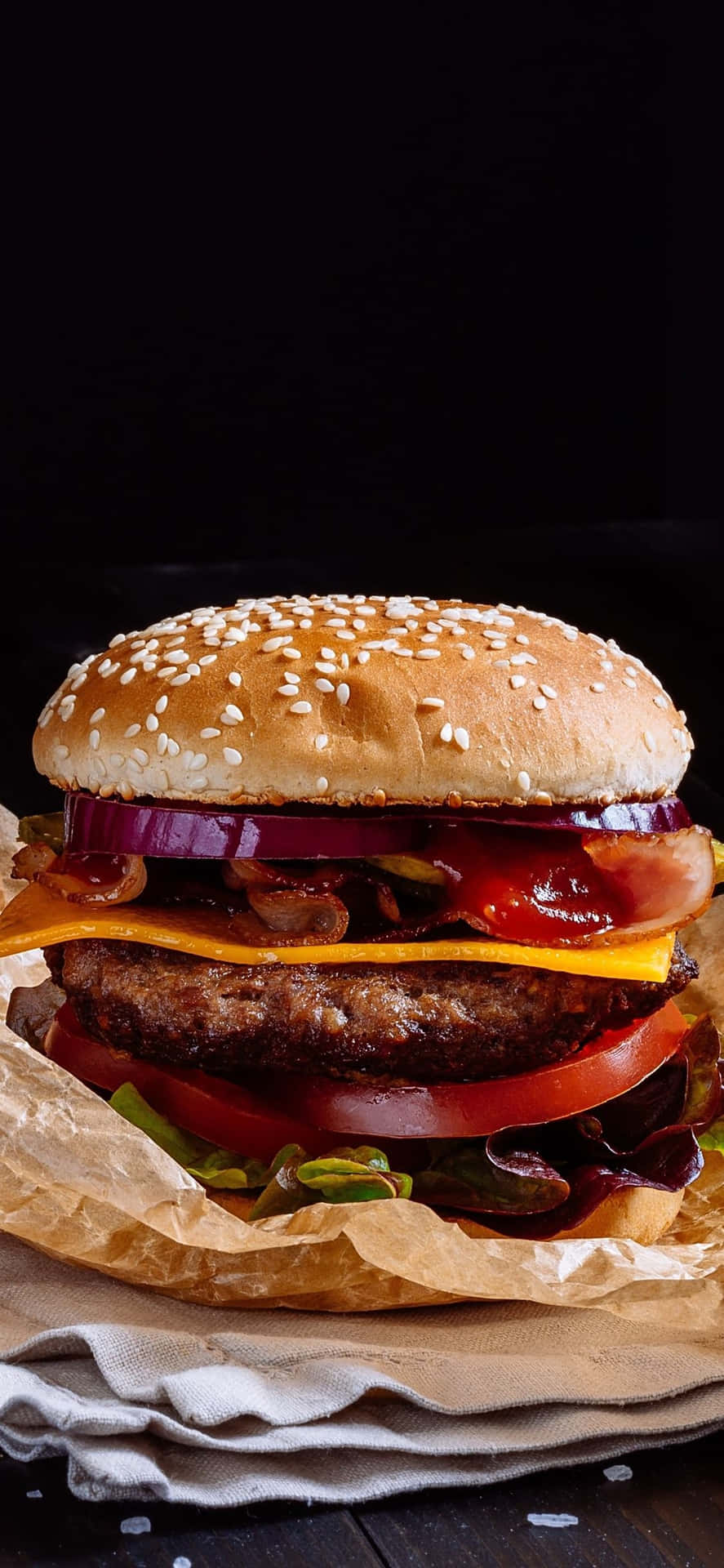 A Hamburger On A Napkin Wallpaper