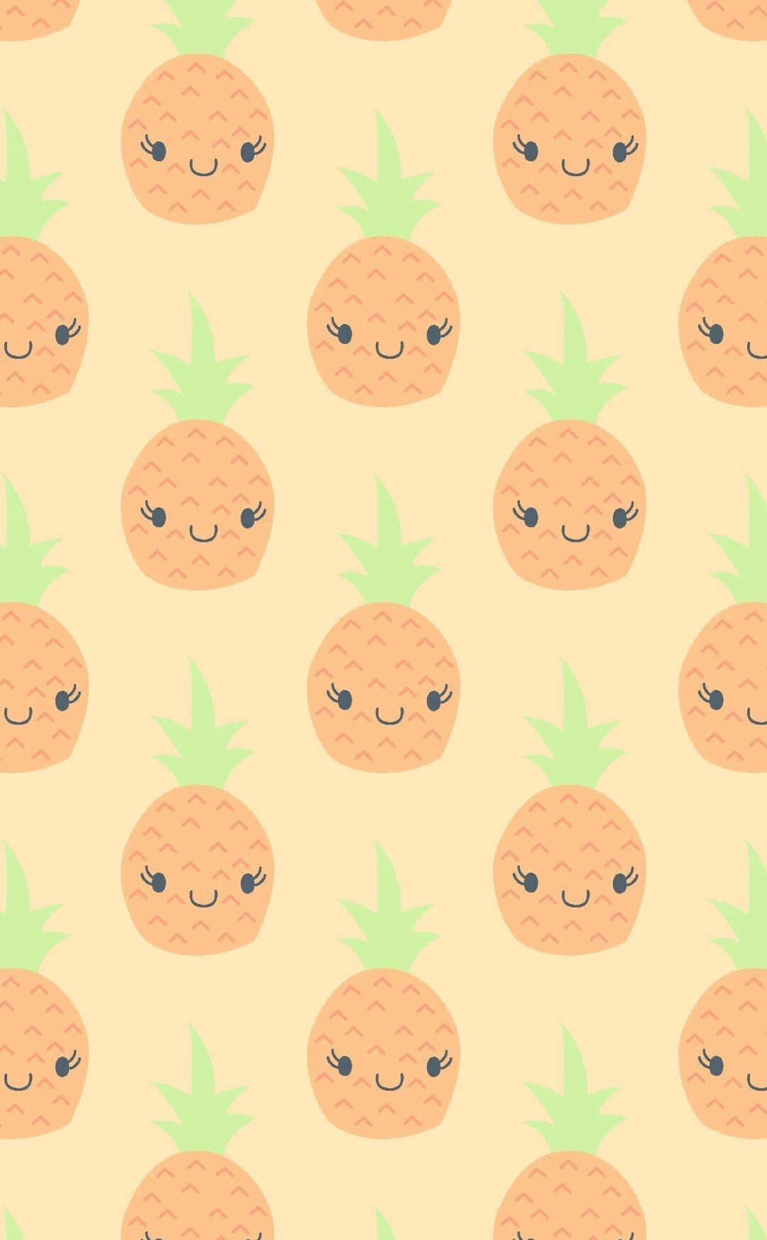 Cute Food Iphone Pineapple Face Wallpaper