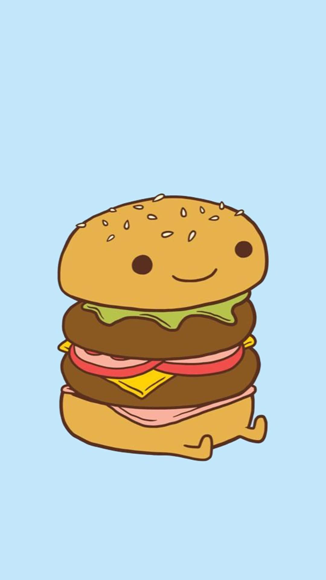 En hamburger med et smil på det. Wallpaper