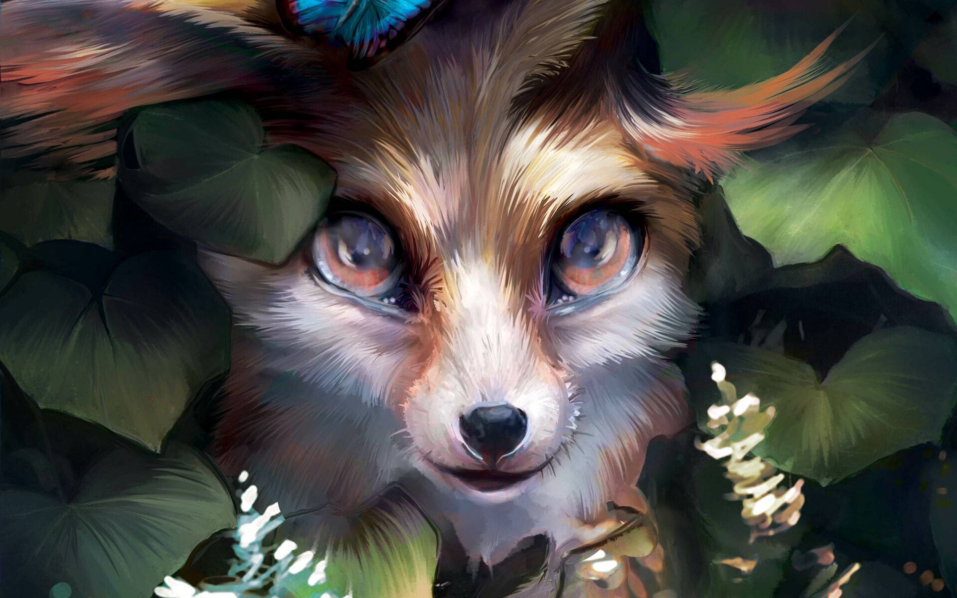 Cute Fox Digital Artwork Wallpaper