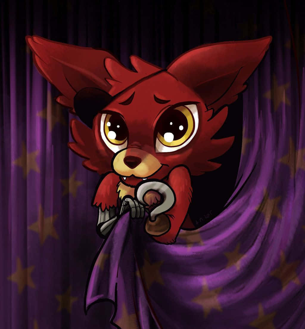 A Cartoon Fox With A Curtain Hanging Over It Wallpaper