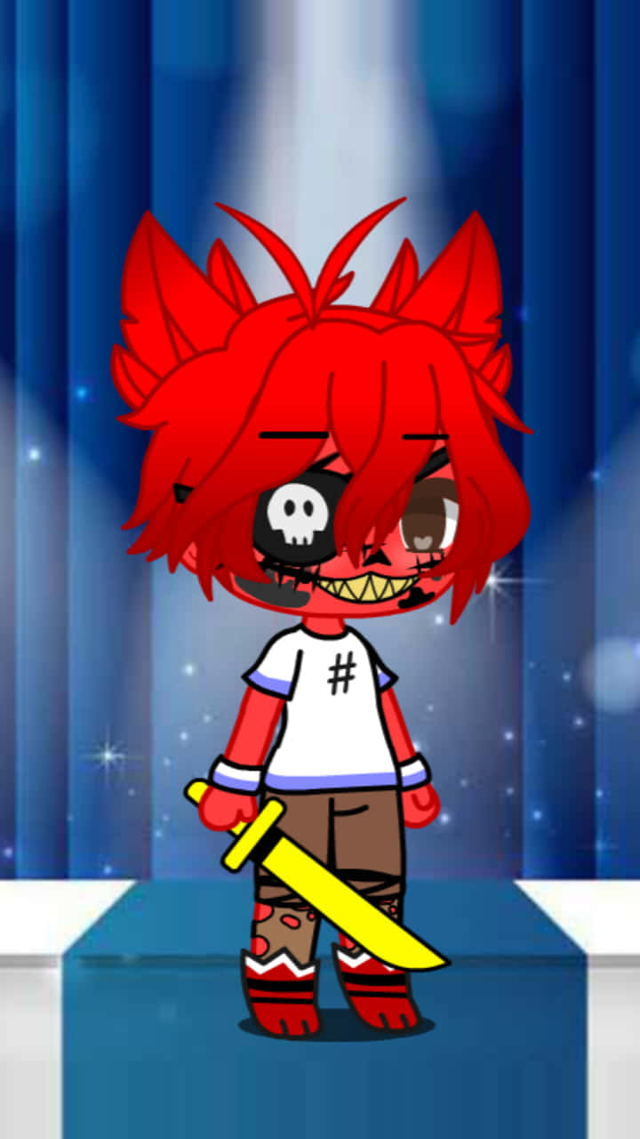 Einezeichentrickfigur Mit Roten Haaren Und Einem Schwert Wallpaper
