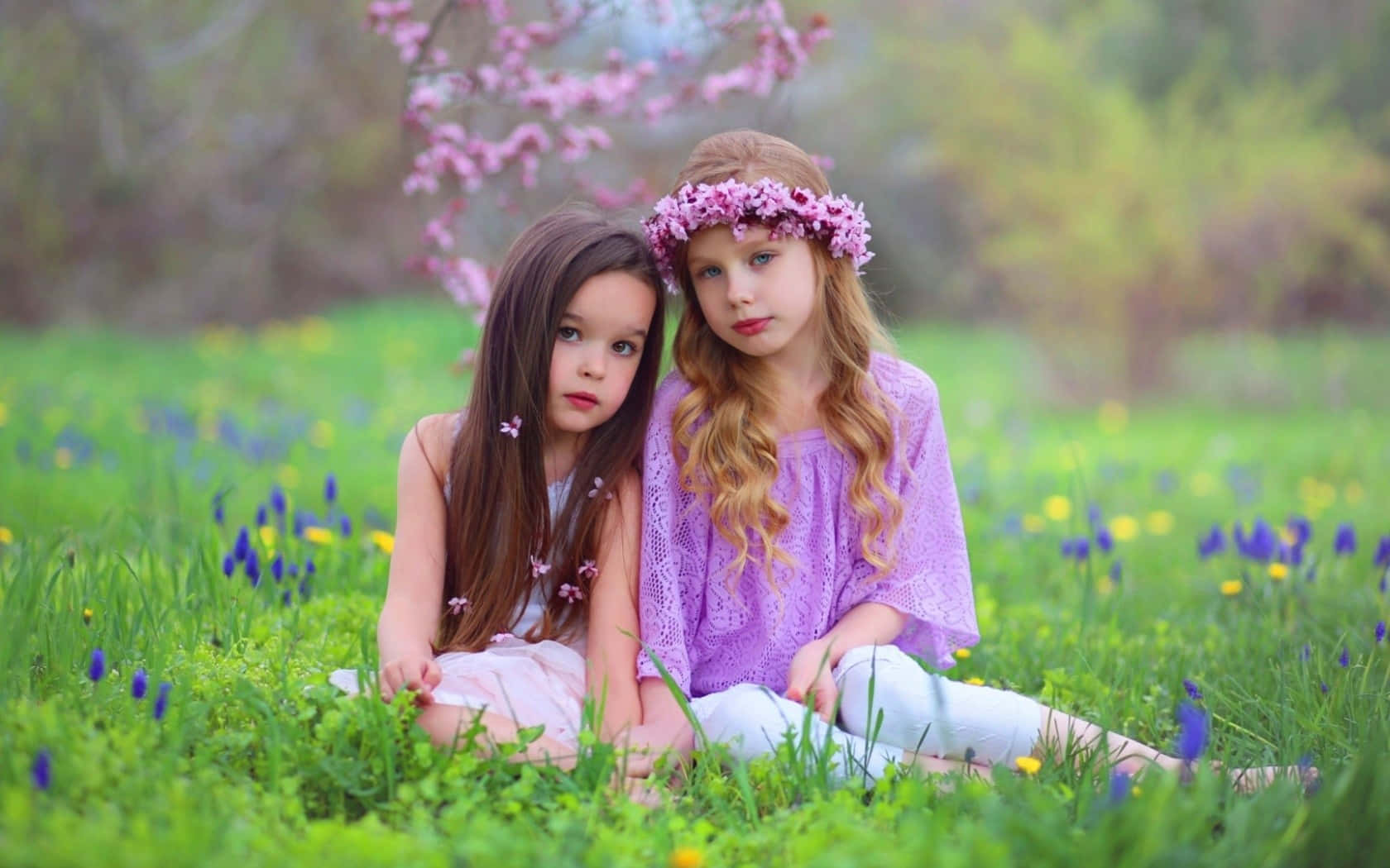 Young Cute Friend With Flowers Picture