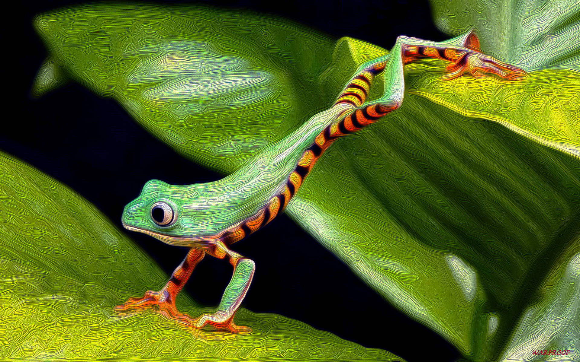 Cute Frog With Stripped Underbelly Wallpaper