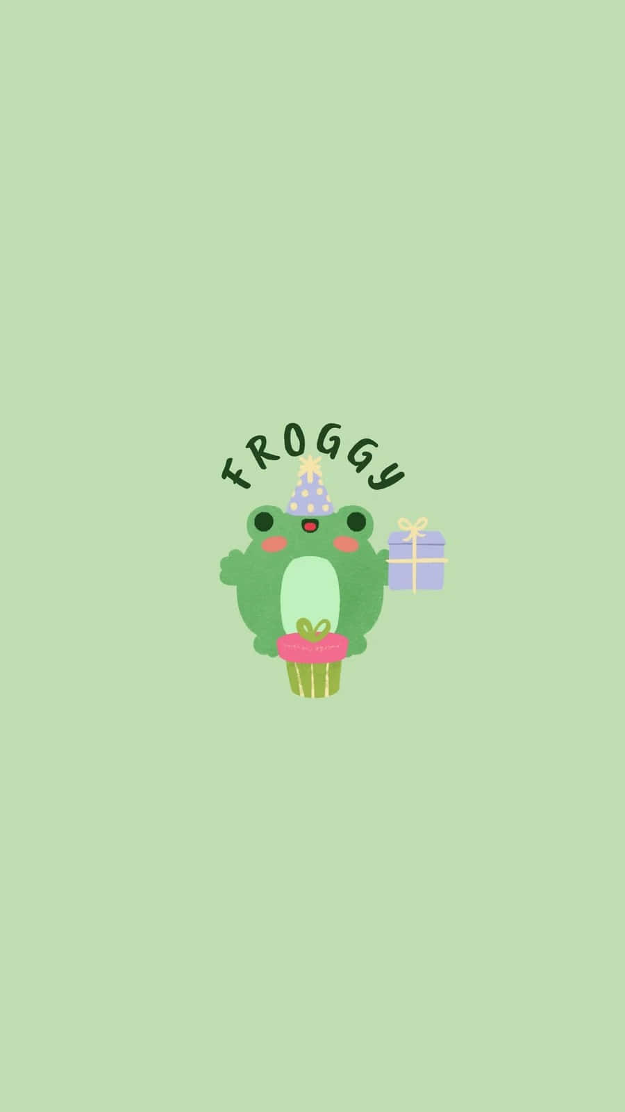 Cute Froggy Greeni Phone Wallpaper Wallpaper