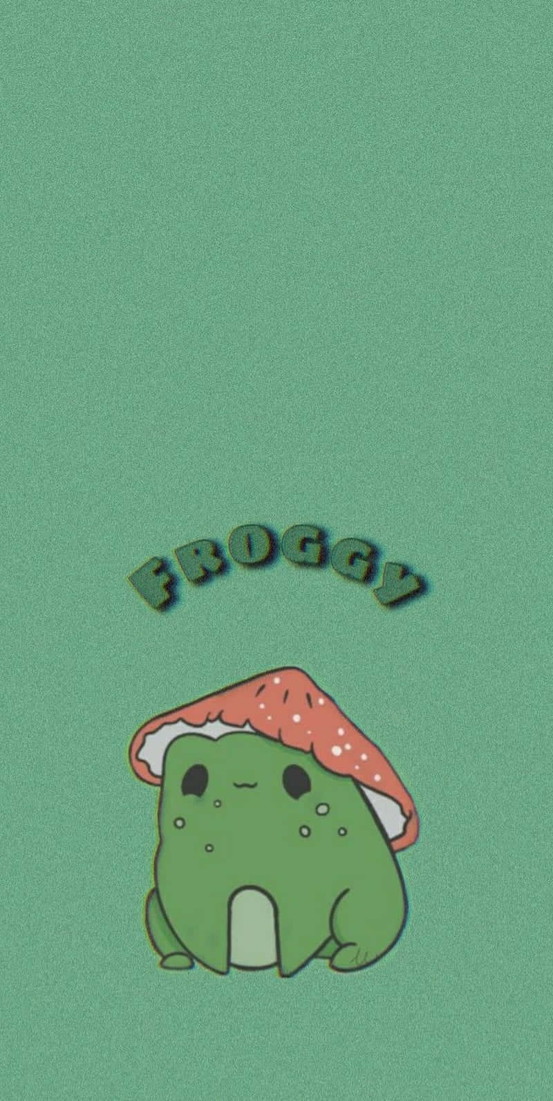 Cute Froggy With Strawberry Hat Wallpaper