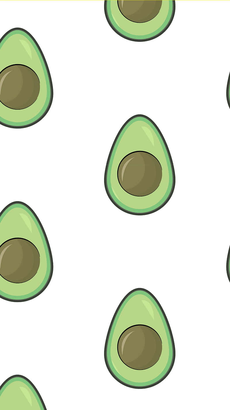 Sød Frugt Animateret Avocados Wallpaper