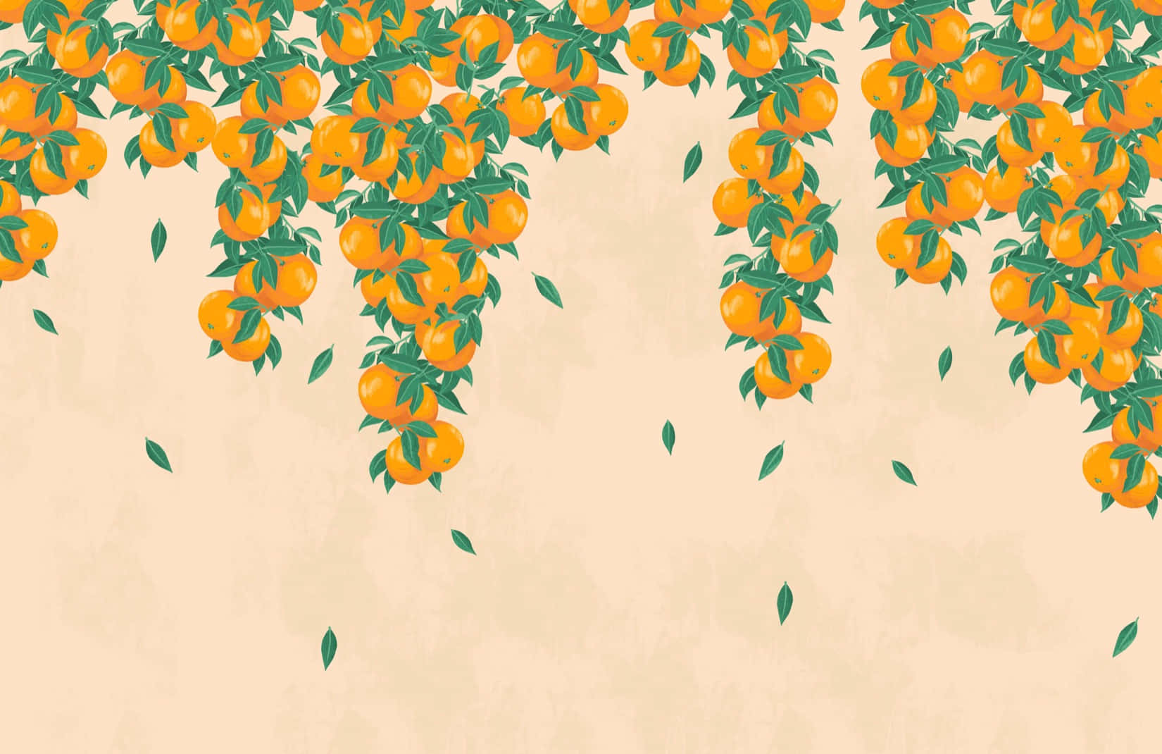Wallpaper: Sød Frugt Orange Hængende Tapet Wallpaper
