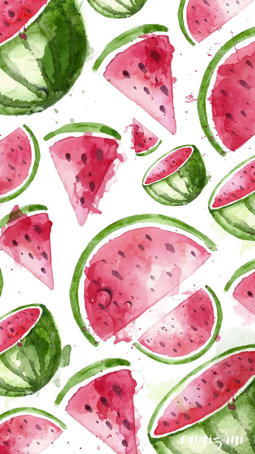 Niedlichesobst Gemaltes Wassermelone Wallpaper