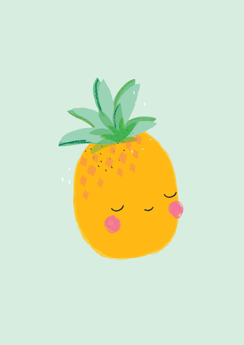 Cute Fruit Pineapple Sleeping Wallpaper