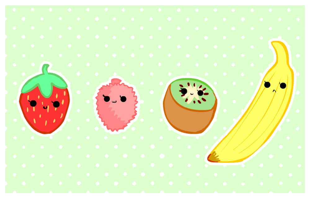 Download Cute Fruits Dotted Background Wallpaper 