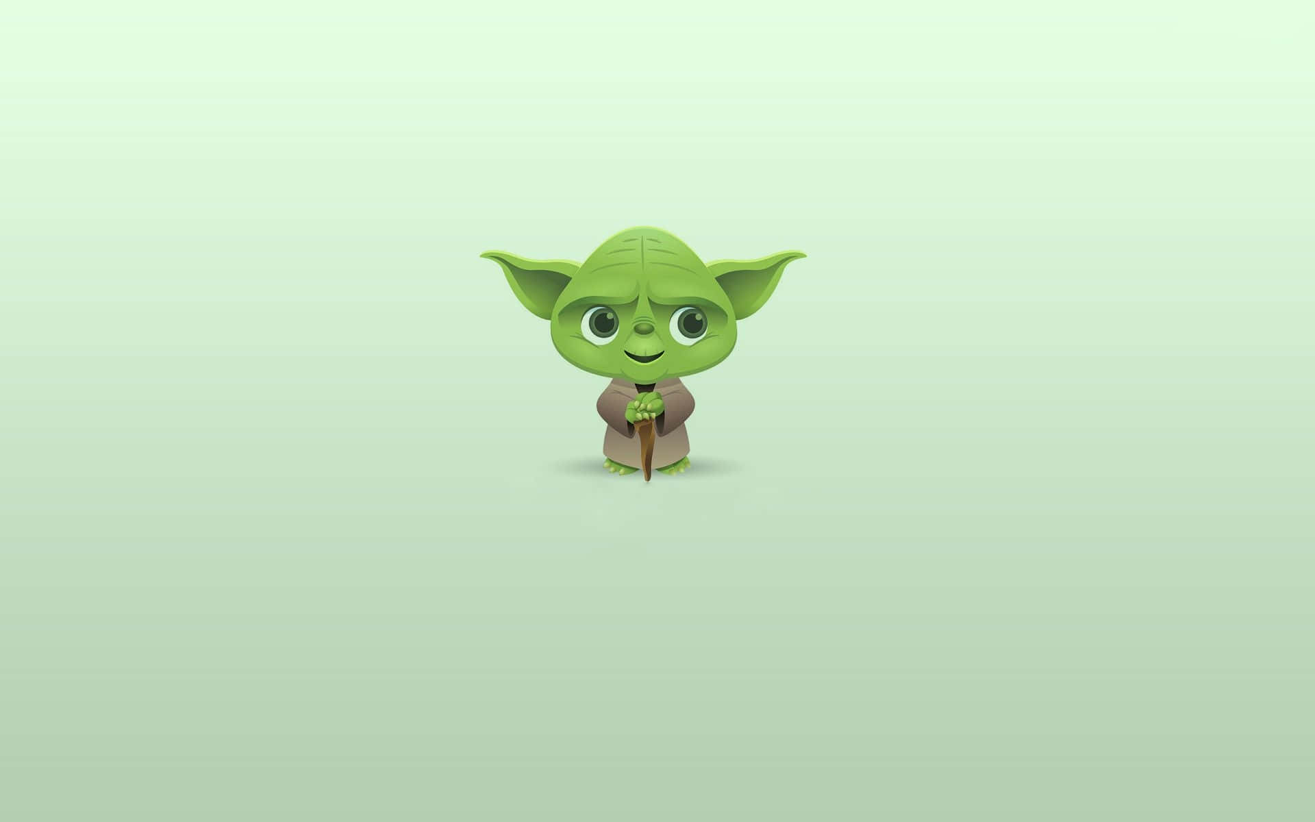 Fundode Tela Fofo E Engraçado Do Star Wars Yoda. Papel de Parede