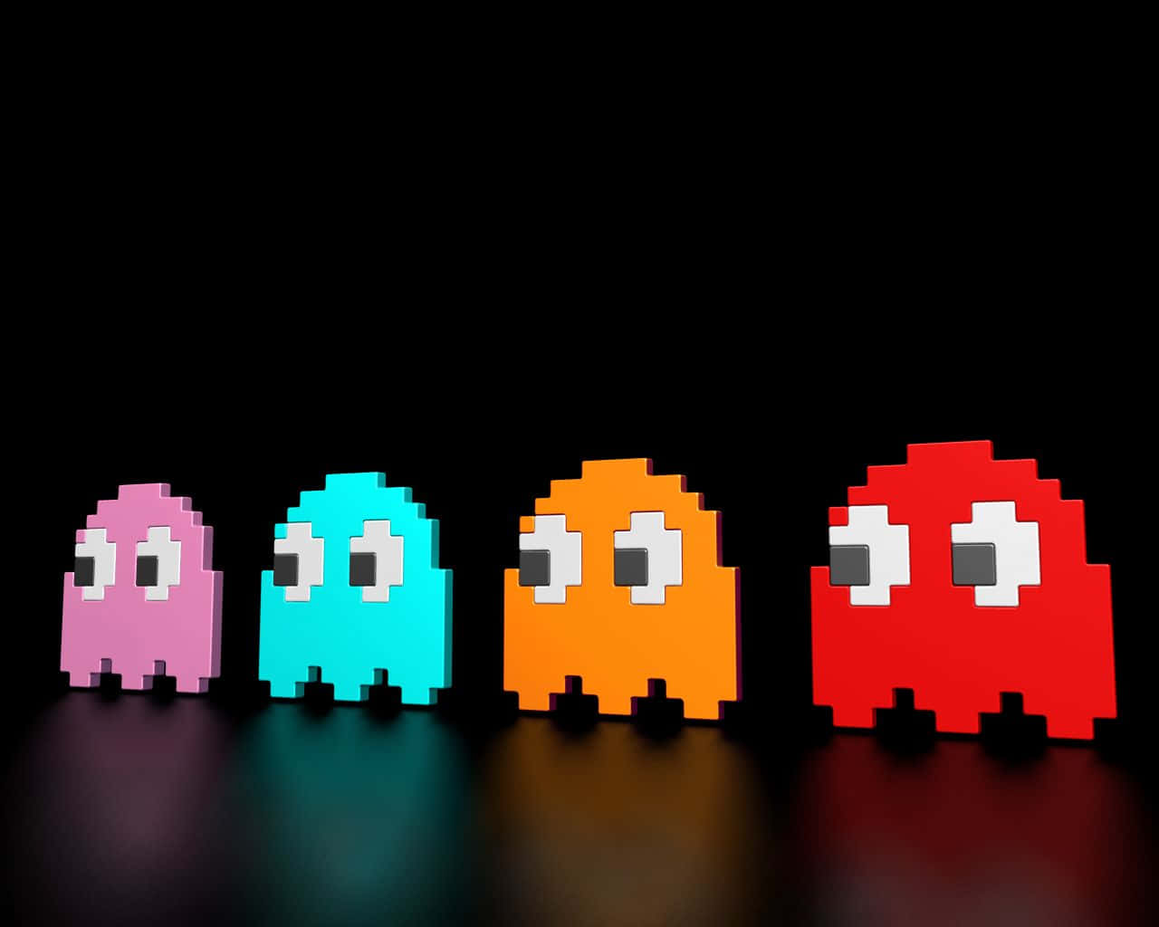 Søde spil Pac-Man karakterer tapet Wallpaper