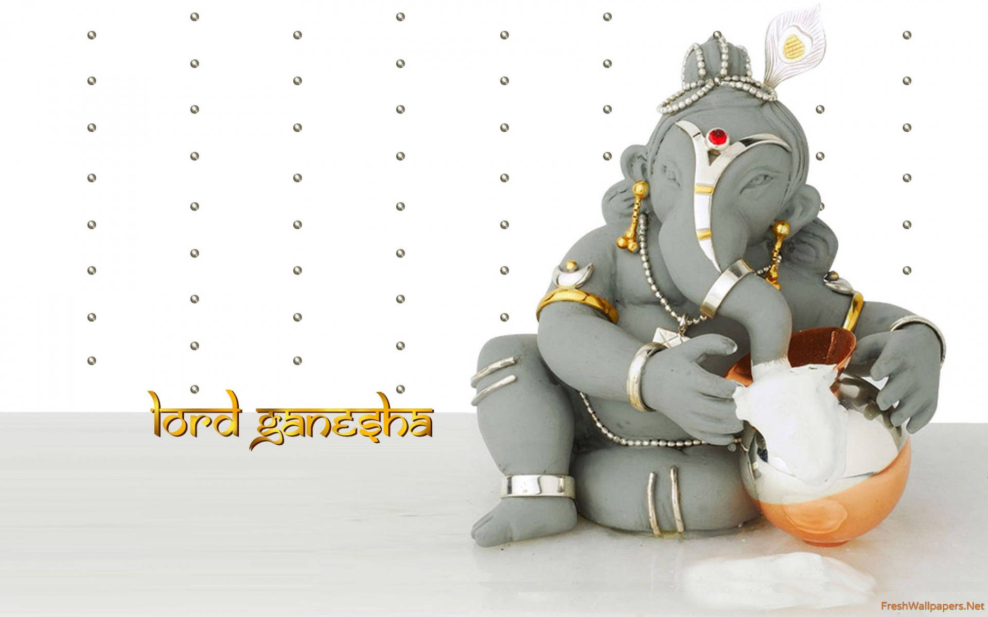 Cute Ganesha In Gray Color Wallpaper