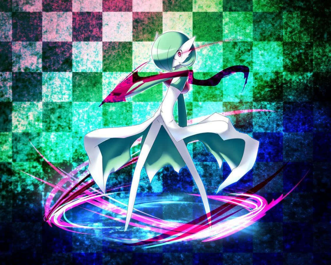 Cute Gardevoir On Checkered  Picture