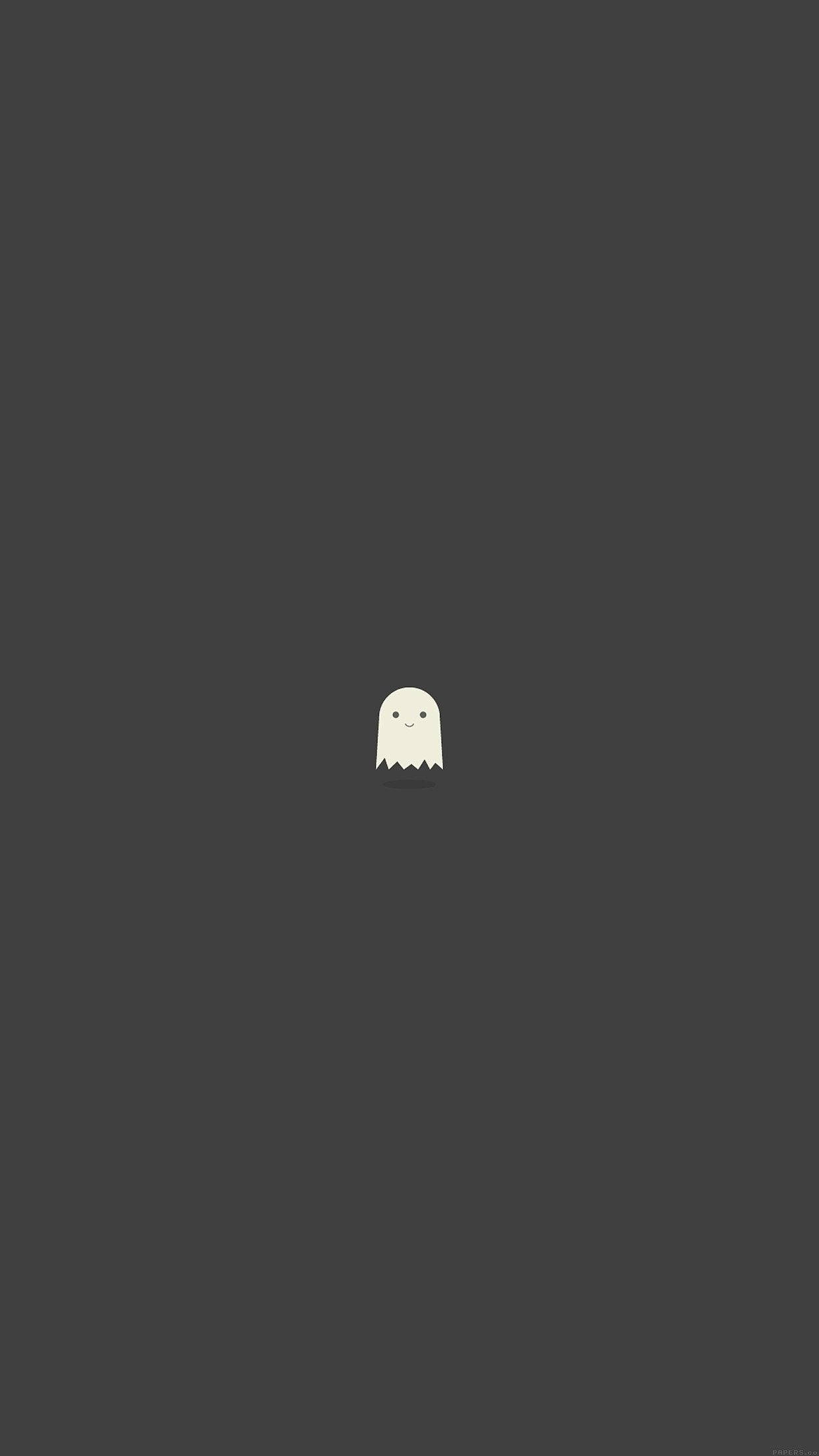 Cute Ghost Dark Grey Iphone Wallpaper