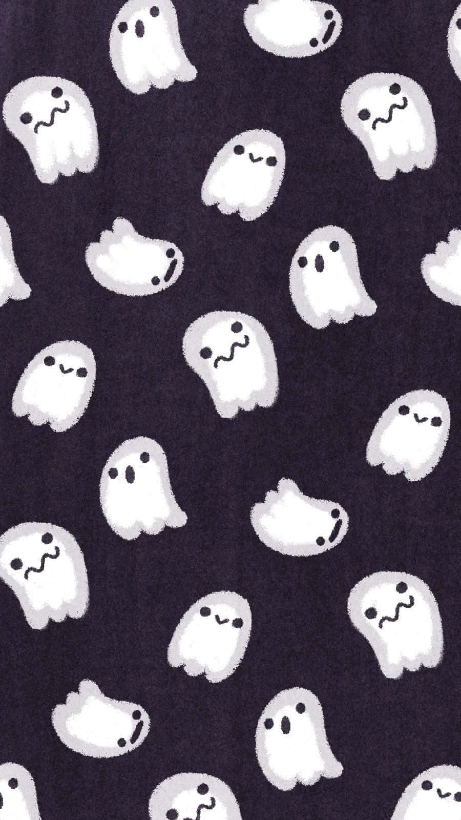 Adorable Spooky Ghost Floating in the Night Sky Wallpaper