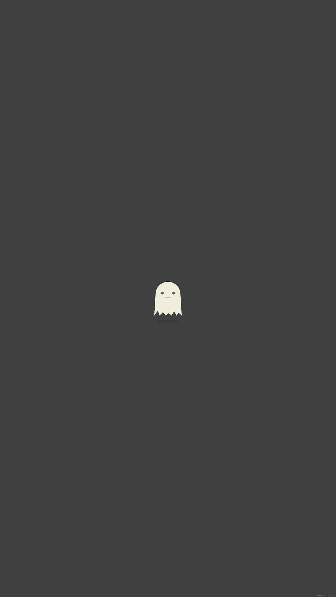 Cute Ghost Minimalist Black Phone Wallpaper