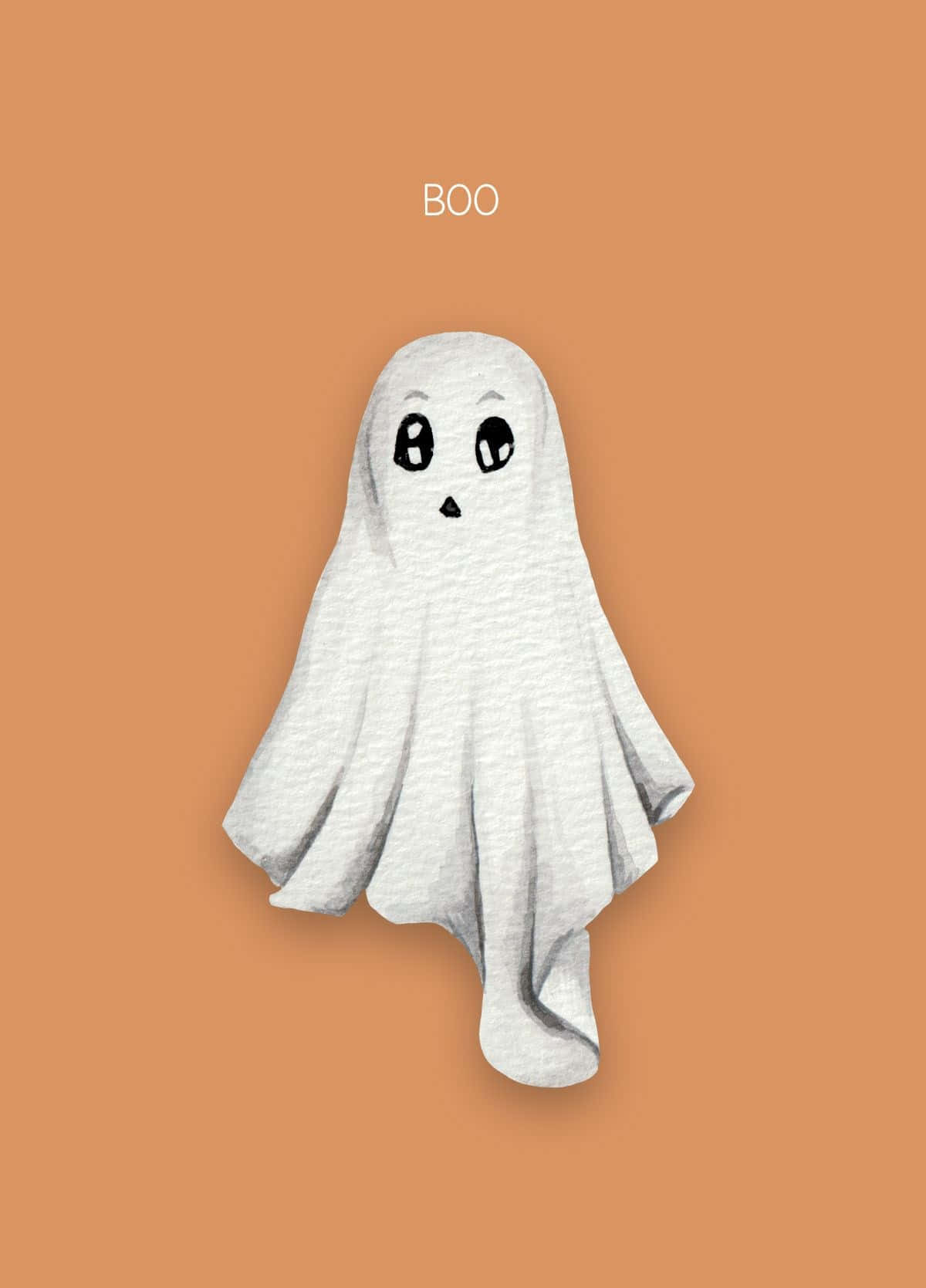 Cute Ghost Saying Boo Wallpaper