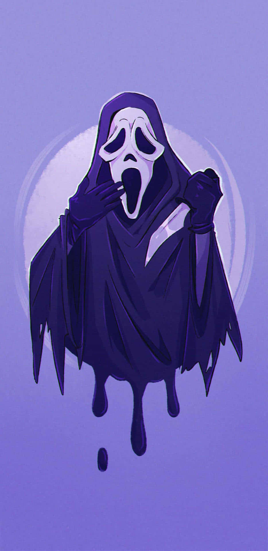 Cute Ghostface In Purple Background Wallpaper