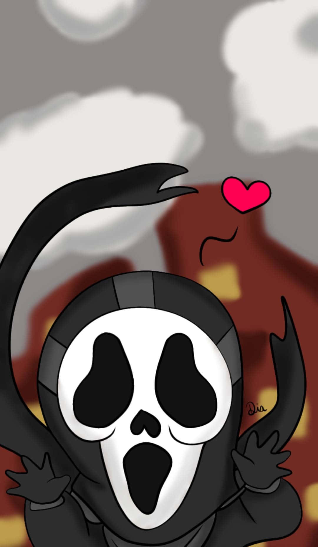 Cute Ghostface Small Version With Heart Wallpaper